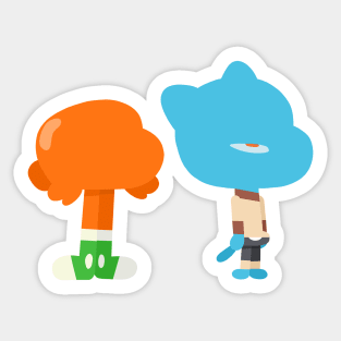 Minimal Gumball and Darwin Sticker